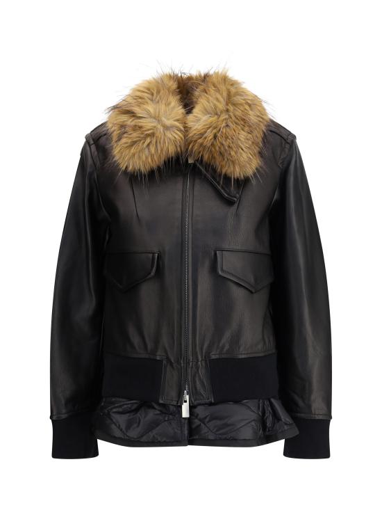 25FW 사카이 가죽 자켓 2508238 001 BLACK