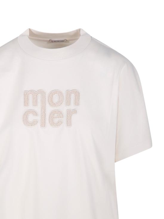 25FW 몽클레어 테디 로고 코튼 티셔츠 8C00028 89AUO 036 WHITE - MONCLER