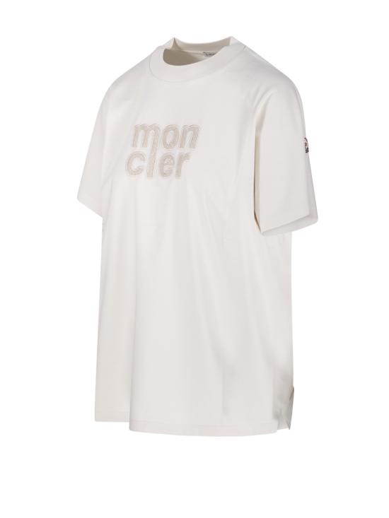 25FW 몽클레어 테디 로고 코튼 티셔츠 8C00028 89AUO 036 WHITE - MONCLER