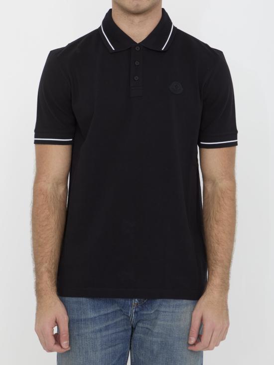 25FW 몽클레어 로고 패치 코튼 피케 폴로 셔츠 8A0000189A16999 BLACK DOM