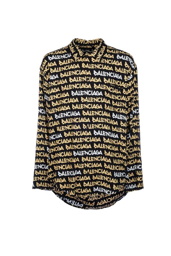 25SS 발렌시아가 긴팔 셔츠 681812TRLJ3 1094 BLACK BEIGE