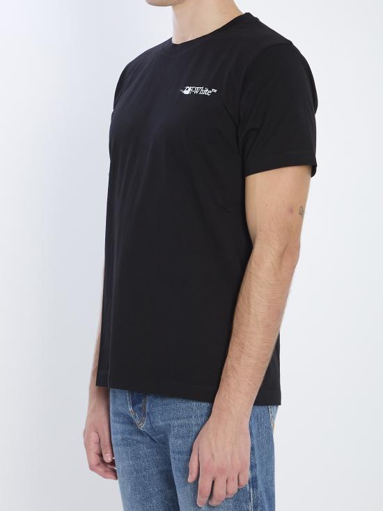 25FW 오프화이트 반팔 티셔츠 OMAA027F25 BLACK - OFF WHITE