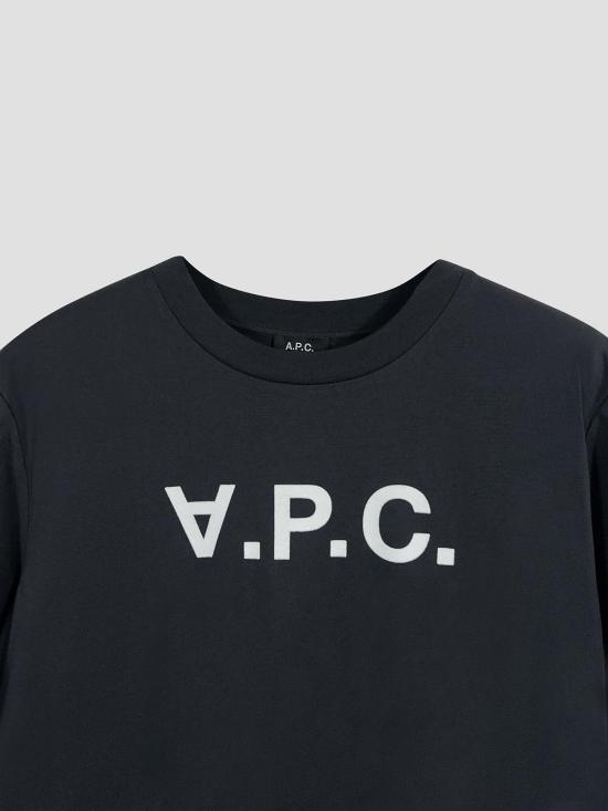 25FW 아페쎄 반팔 티셔츠 COHBMM26384 TIQ DARK NAVY ECRU - A.P.C.