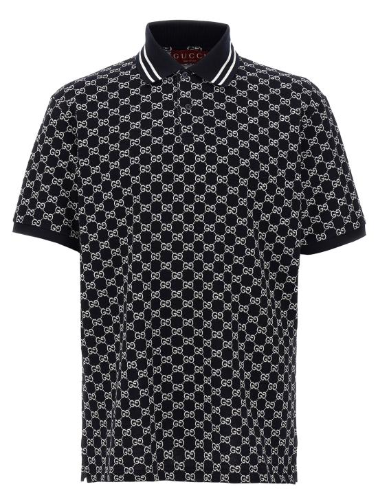 25FW 구찌 코튼 피케 자카드 폴로 셔츠 788024XJHH74137 Blue