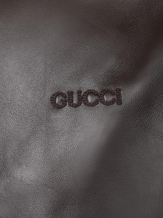25SS 구찌 자수로고 봄버 레더 자켓 793726 XNA3M 2014 Brown - GUCCI