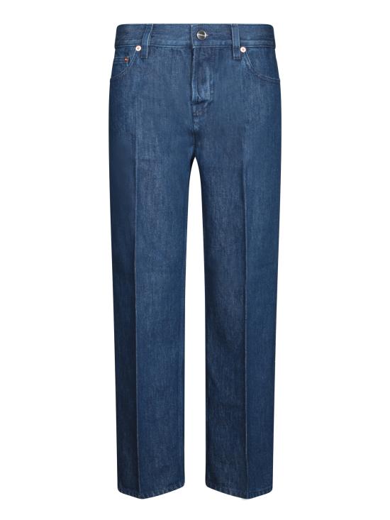 25SS 구찌 라벨 스트레이트 핏 데님 812233 XDC83 4100 Blue