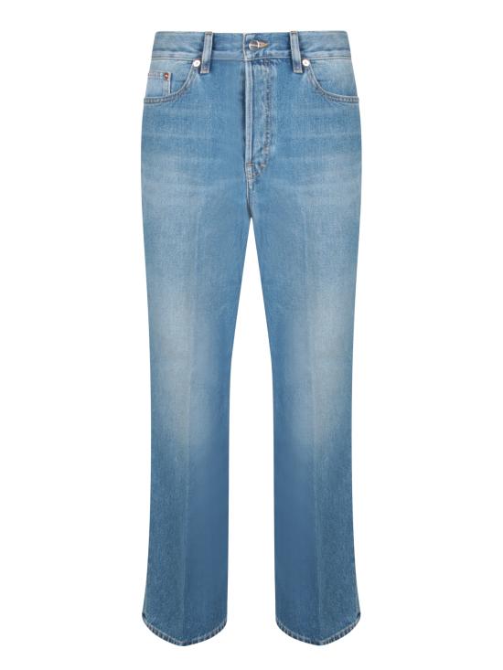 25SS 구찌 플레어 크롭 데님 팬츠 817989 XDC8T 4011 Blue