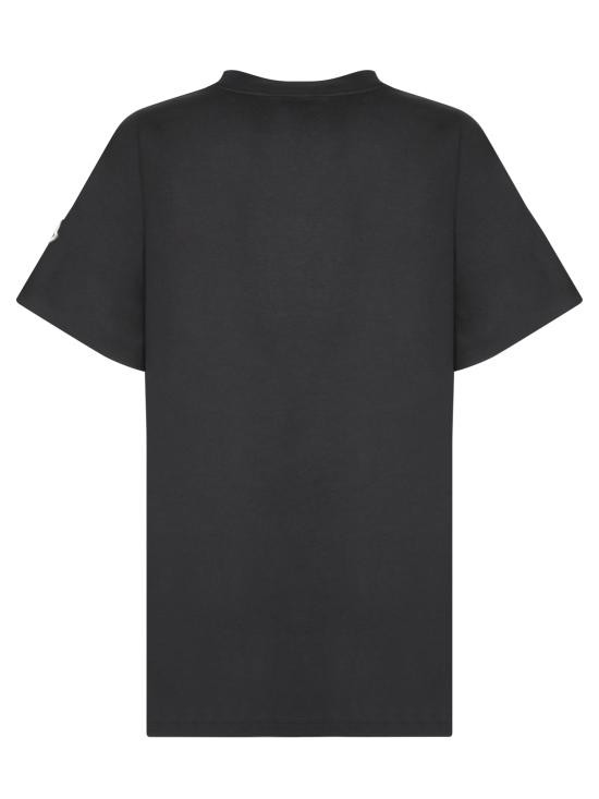26FW 몽클레어 테디 로고 코튼 티셔츠 8C00028 89AUO 999 Black - MONCLER