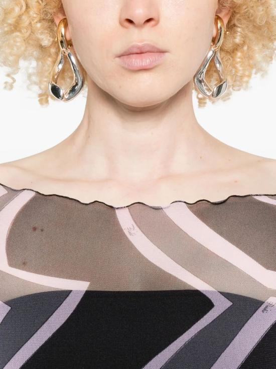 25FW 푸찌 롱 원피스 5UJI35 5U749 047 BLACK PINK - PUCCI