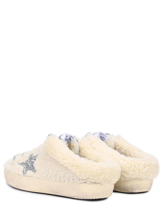  골든구스 뮬/슬리퍼 슈퍼스타 사보 글리터 스타 내추럴 화이트/실버 - GOLDEN GOOSE