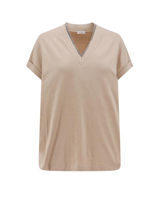 26FW 브루넬로 쿠치넬리 반팔 티셔츠 M0T18BD222 C8539 Beige