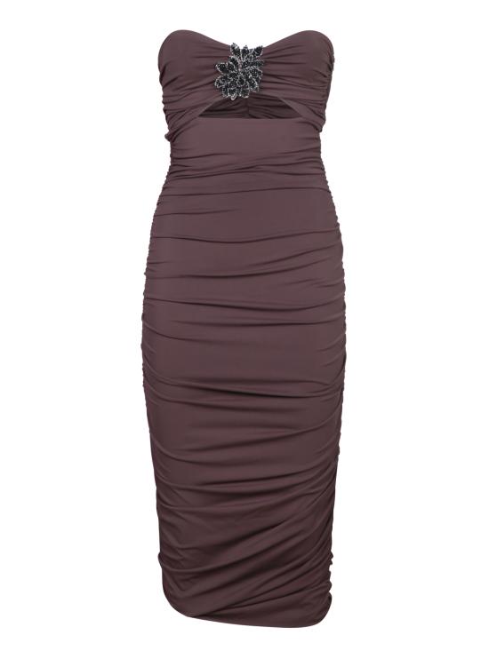 26FW 아멘쿠튀르 미디 원피스 AMW25517 A51 Brown