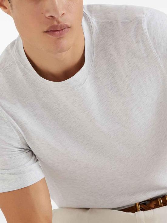 26SS 브루넬로 쿠치넬리 코튼 저지 크루넥 티셔츠 M0B131308C3657 Light Grey - BRUNELLO CUCINELLI