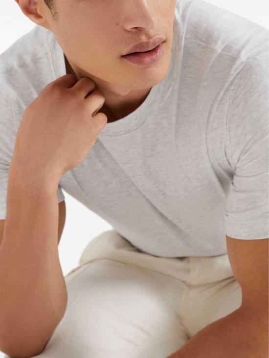 26SS 브루넬로 쿠치넬리 코튼 저지 크루넥 티셔츠 M0B131308C3657 Light Grey - BRUNELLO CUCINELLI