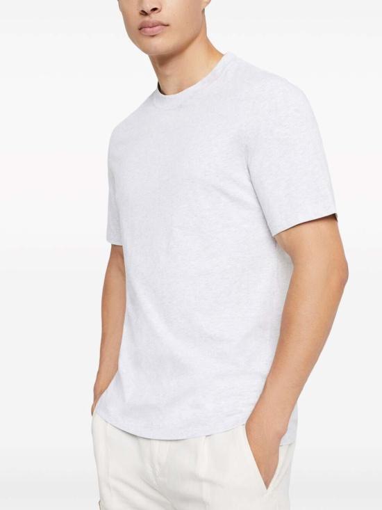 26SS 브루넬로 쿠치넬리 코튼 저지 크루넥 티셔츠 M0B131308C3657 Light Grey - BRUNELLO CUCINELLI