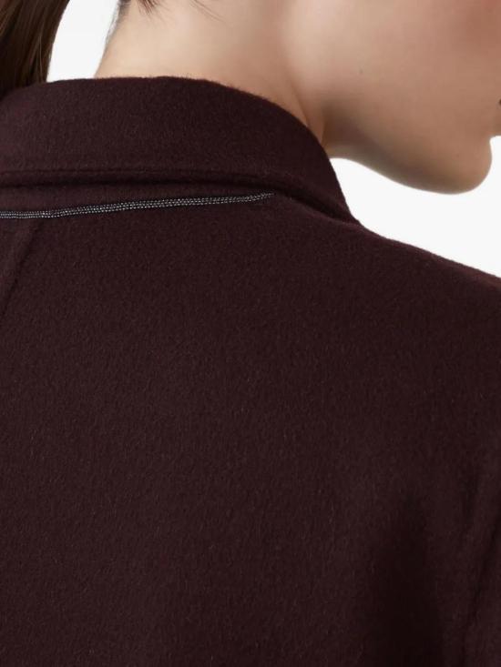 25FW 브루넬로 쿠치넬리 핸드크래프트 캐시미어 더블 비버 코트 MD5039895 C4243 RED WINE - BRUNELLO CUCINELLI