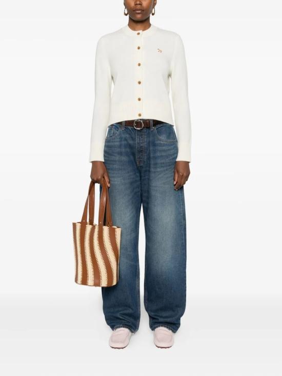 25FW 메종키츠네 베이비 폭스 램스울 피티드 가디건  PW00506KT1006 0383 Beige - MAISON KITSUNE