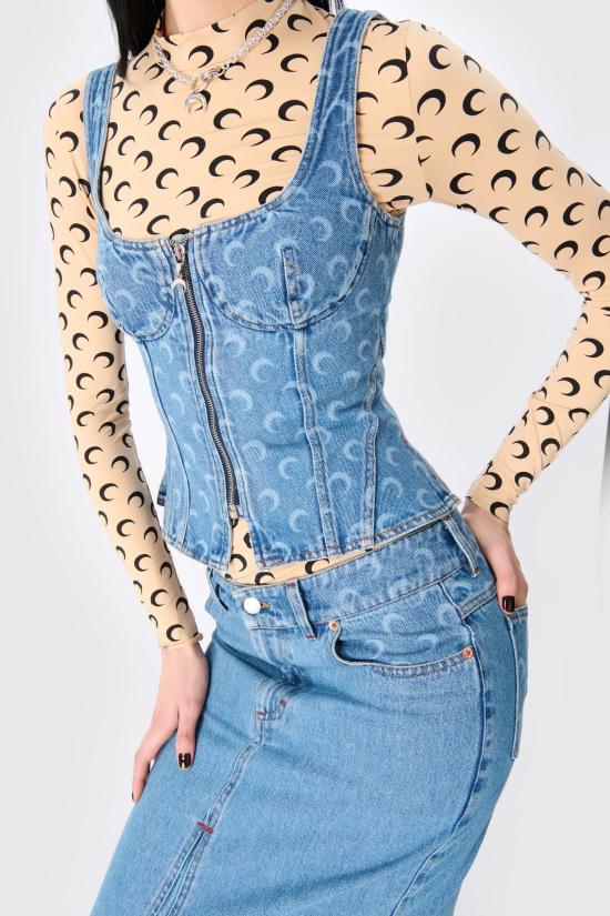 25FW 마린세르 긴팔 티셔츠 WTS005ACJER0001 TA10 Brown - MARINE SERRE