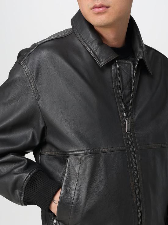 25FW 보스 가죽 자켓 50543240 202 Brown - BOSS