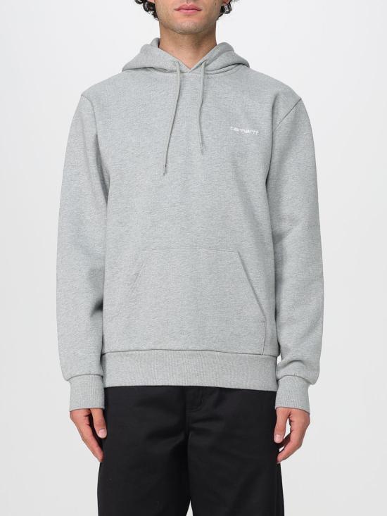 25FW 칼하트 WIP 후드 스크립트 자수 스웨트셔츠 I035392 00DXX Grey