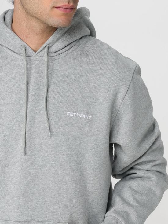 25FW 칼하트 WIP 후드 스크립트 자수 스웨트셔츠 I035392 00DXX Grey - CARHARTT WIP
