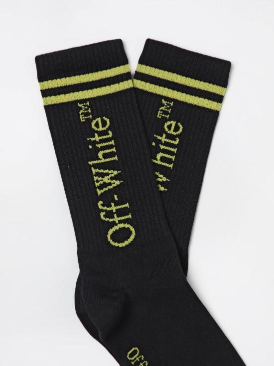 25FW [키즈] 오프화이트 발목 양말 OBRA003F25KNI002 1018 Black - OFF WHITE