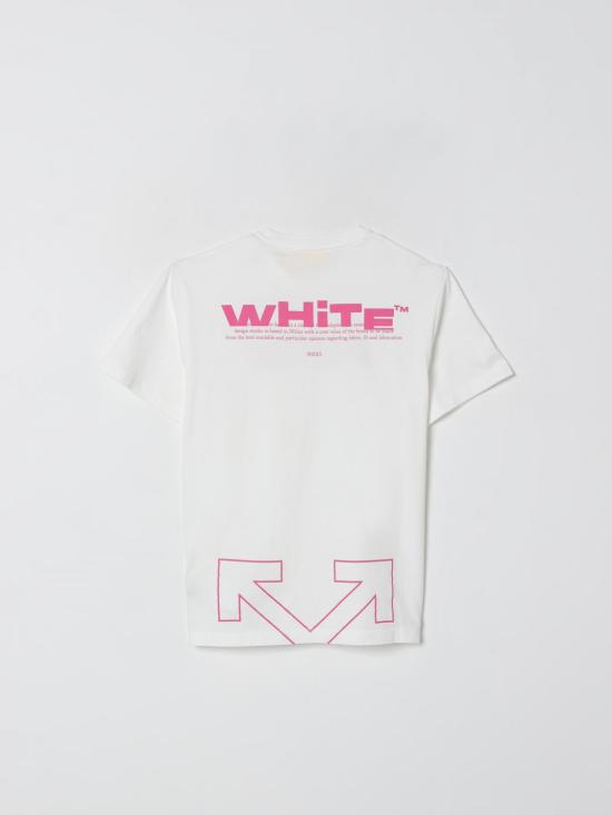25FW [키즈] 오프화이트 티셔츠 OGAA001F25JER002 0132 White - OFF WHITE