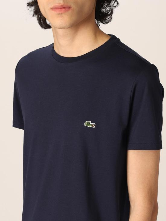 26SS 라코스테 피마 코튼 저지 크루넥 티셔츠 TH6709 166 Blue - LACOSTE