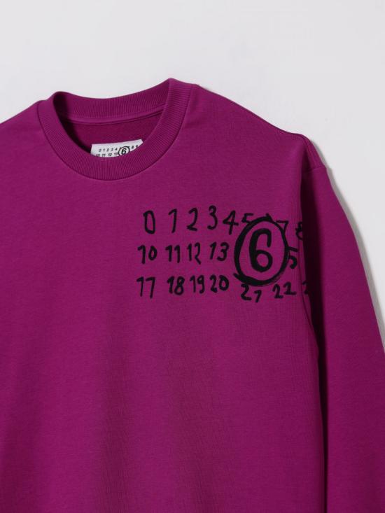 25FW [키즈] MM6 메종마르지엘라 풀오버 M60896MM02X M6602 Fuchsia - MM6 MAISON MARGIELA