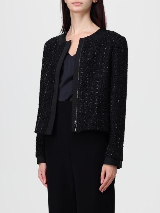 25FW 엠포리오 아르마니 루렉스 트위드 자켓 EW001713AF14268 UC001 Black - EMPORIO ARMANI