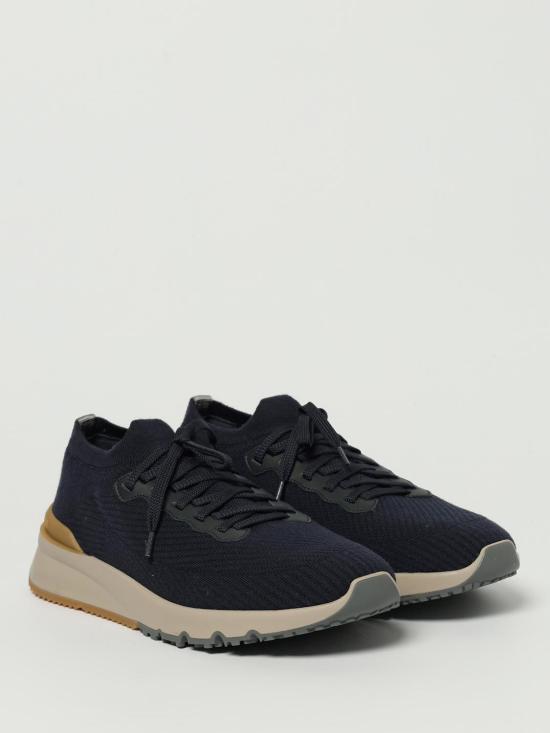 25FW 브루넬로 쿠치넬리 스니커즈 MZUWLBO253 CEG72 Blue - BRUNELLO CUCINELLI