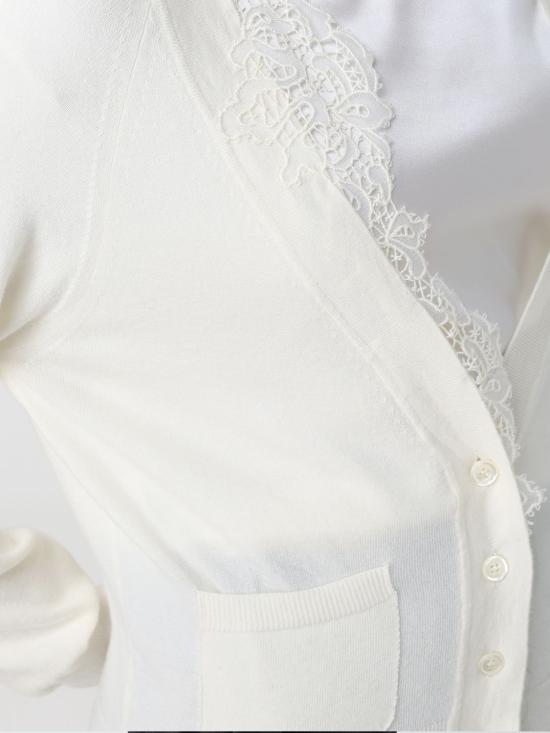 25FW 에르마노 설비노 가디건 D474N503APXRH 10106 Ivory - ERMANNO SCERVINO