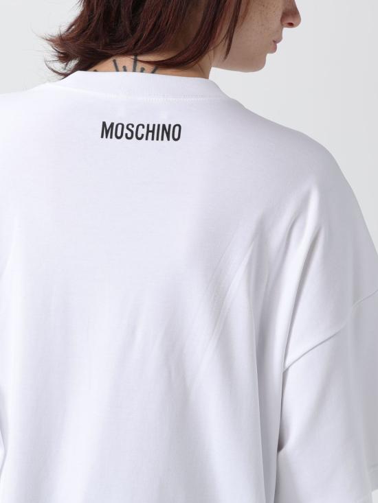 25FW 모스키노 반팔 티셔츠 07015442 1001 White - MOSCHINO