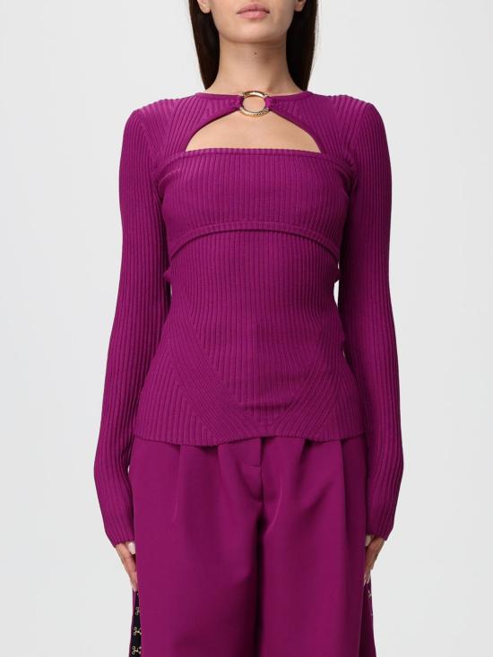 25FW 저스트까발리 긴팔 티셔츠 79PAFM07CMH56 343 Violet