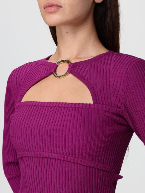 25FW 저스트까발리 긴팔 티셔츠 79PAFM07CMH56 343 Violet - JUST CAVALLI