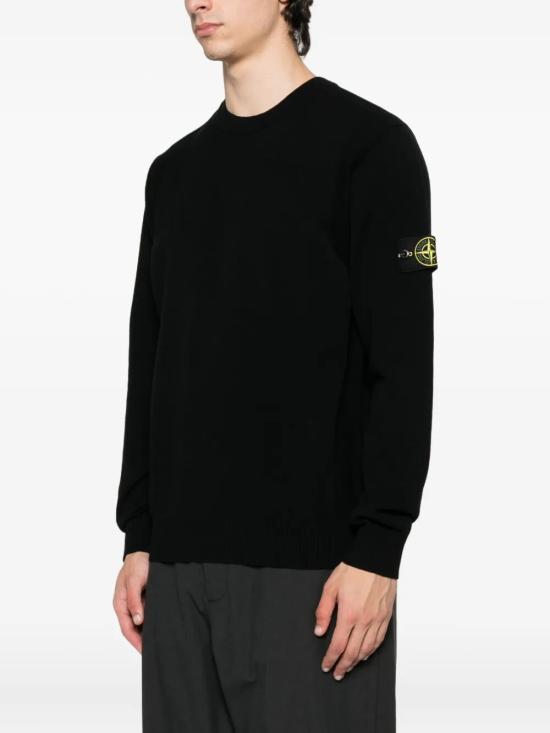 25FW 스톤 아일랜드 5100001 스트레치 RWS 울 크루넥 점퍼 K2S155100001S00A1V0029 BLACK DOM - STONE ISLAND