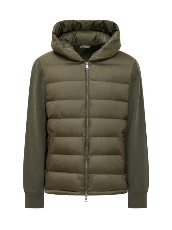 25FW 몽클레어 패딩 울 집업 후드 K20919B00006M1131 825 VERDE