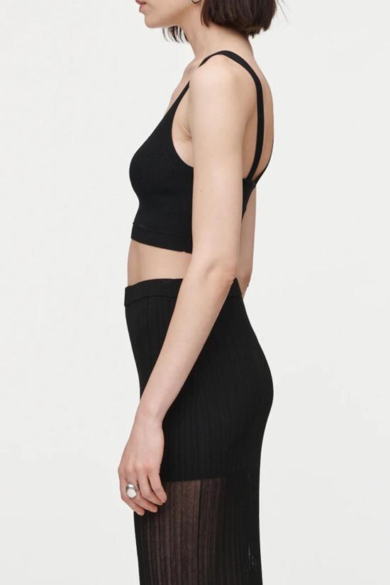  마리아 맥마누스 브라 리브드 크롭 브랄렛 블랙 - MARIA MCMANUS