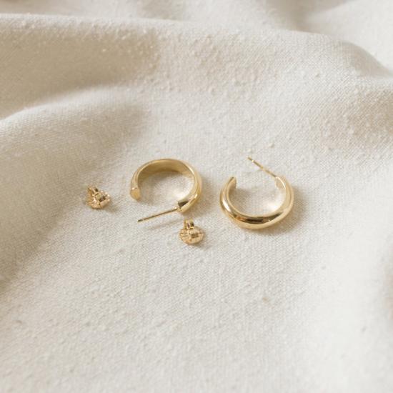  Concrete + Water 이어링 콘크리트 + 워터 제인 후프스 골드 - OTHER BRANDS