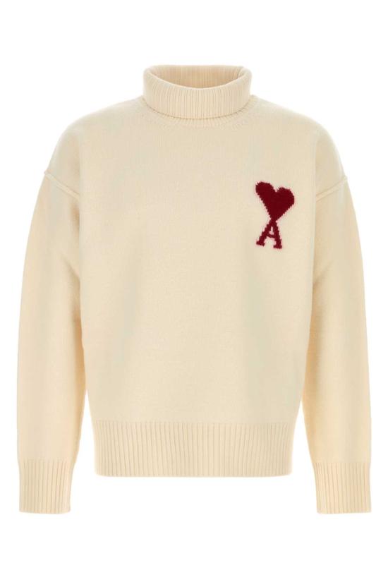26FW 아미 ADC 터틀넥 스웨터 UKS839018 154 White