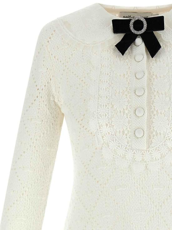 25FW 셀프 포트레이트 미디 스커트 AW25123SW White - SELF PORTRAIT