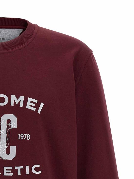  브루넬로 쿠치넬리 테크노 코튼 프렌치 테리 프린트 스웨트셔츠 MW8633380GC3985 Dark Red - BRUNELLO CUCINELLI
