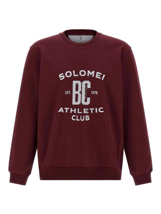  브루넬로 쿠치넬리 테크노 코튼 프렌치 테리 프린트 스웨트셔츠 MW8633380GC3985 Dark Red