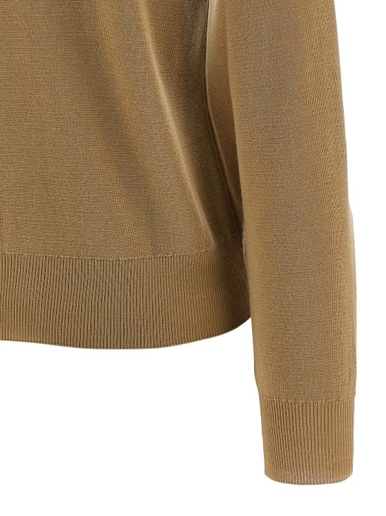 25FW 버버리 체크 트리밍 울 가디건 8112164FLAX Beige - BURBERRY