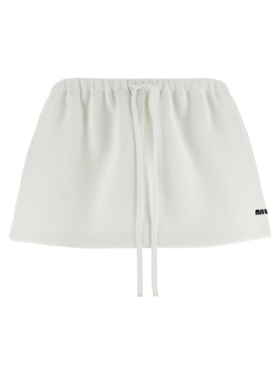 25FW 미우미우 롱 스커트 MG2489SOOO17LNF0009 White Black