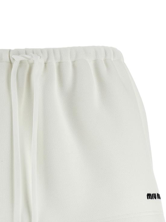 25FW 미우미우 롱 스커트 MG2489SOOO17LNF0009 White Black - MIU MIU