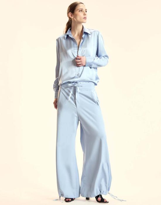  신시아 로리 블라우스 신시아 로울리 컬렉터블 실크 셔츠 블루 - CYNTHIA ROWLEY