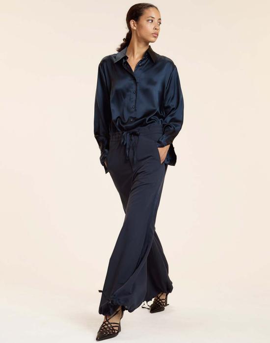  신시아 로리 셔츠 신시아 로울리 컬렉터블 실크 셔츠 네이비 - CYNTHIA ROWLEY
