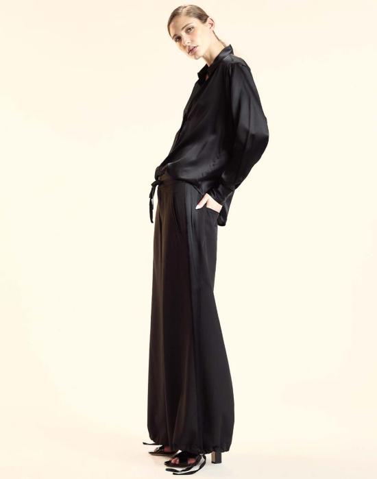  신시아 로리 스트레이트 팬츠 신시아 로울리 턱시도 바지 블랙 - CYNTHIA ROWLEY