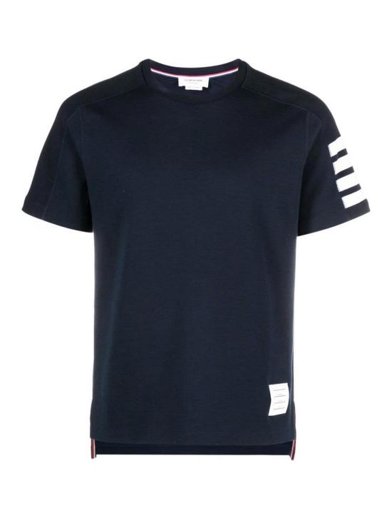 26FW 톰브라운 코튼 4바 숏 슬리브 티 MJS246A07323415 Dark Blue